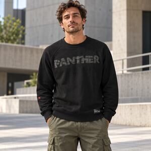 SSUR*PLUS Panther Camo Sweatshirt Mens M Black Streetwear